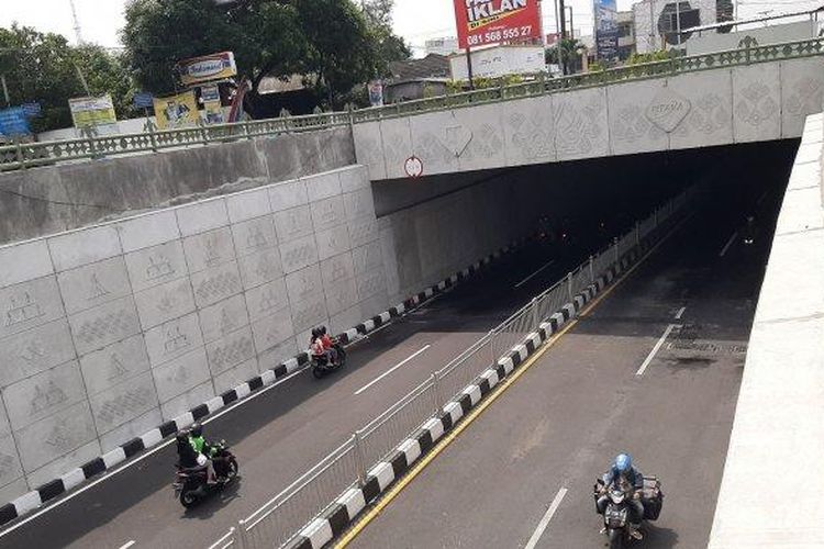 Suasana Jalur Underpass Kentungan Yogyakarta, Jumat (13/3/2020).
