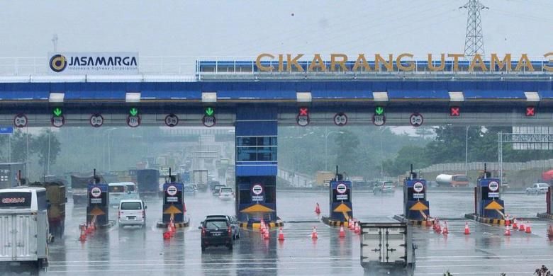 Pintu tol Cikarang Utama, Bekasi, Jawa Barat.