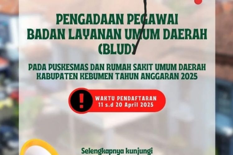 Pemkab Kebumen Buka 128 Lowongan BLUD, Simak Formasi dan Syaratnya