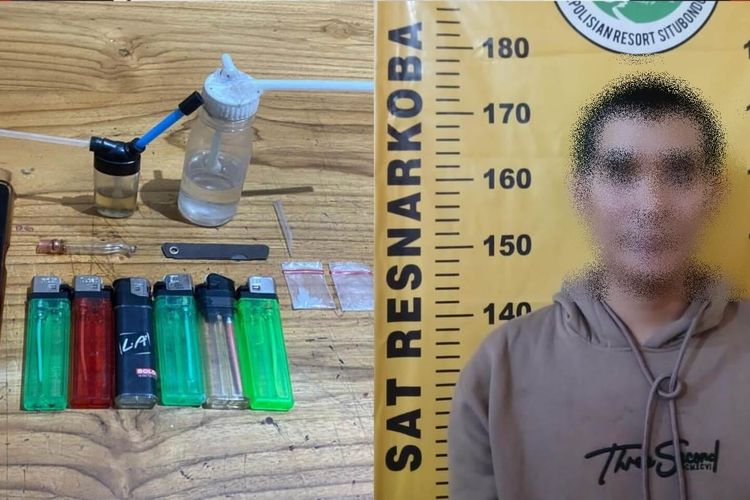 Foto: MZ tersangka kepemilikan sabu-sabu diamankan di Mapolres Situbondo pada Jumat (13/9/2024).