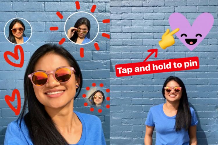 Stiker Selfie dan fitur Pin di Instagram Stories