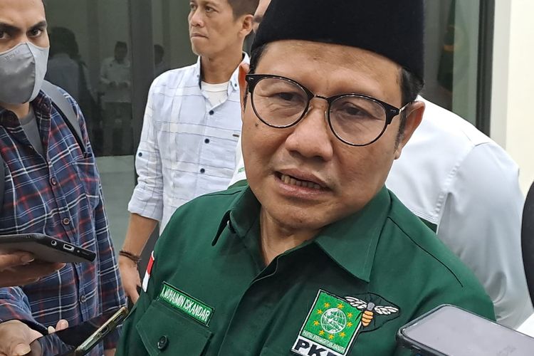 Ketua Umum PKB Muhaimin Iskandar atau Cak Imin saat ditemui di kantor DPP PKB, Jakarta Pusat, Kamis (16/3/2023). 