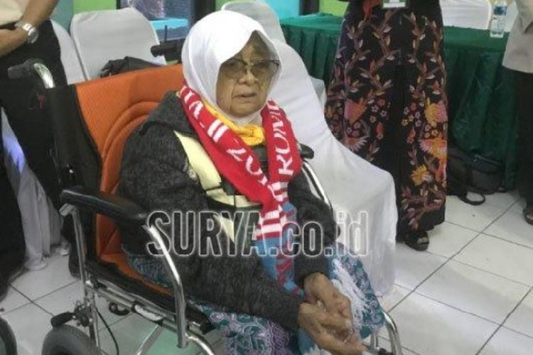 Sukinah, calon haji asal Magetan, yang berusia 93 tahun