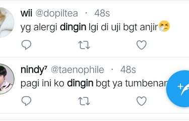 Banyak pengguna Twitter mengungkapkan suhu udara Senin (27/7/2020) pagi ini terasa begitu dingin.