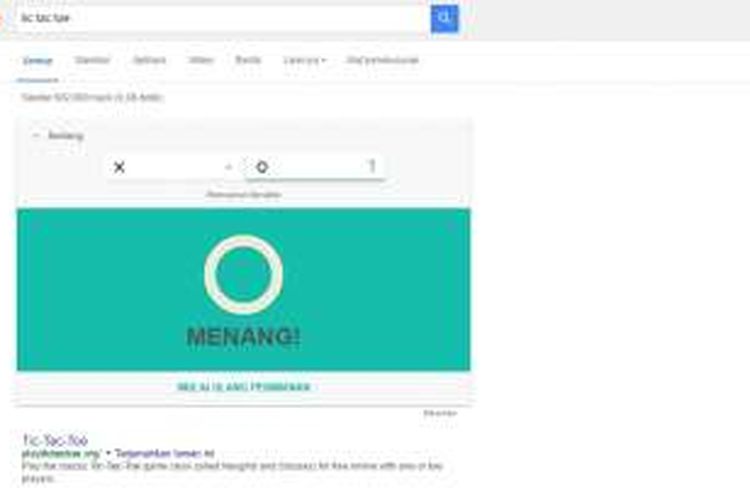 Kini Anda bisa bermain Solitaire dan Tic-Tac-Toe lewat laman pencari Gooogle.