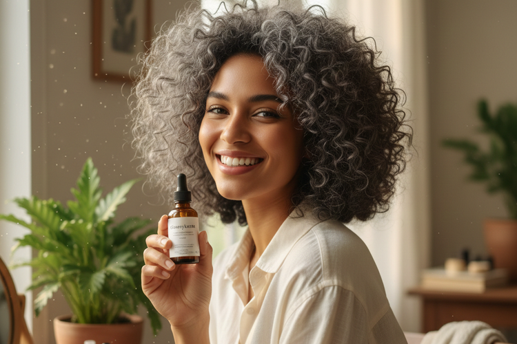 Ilustrasi rambut beruban. Ilustrasi hair oil.