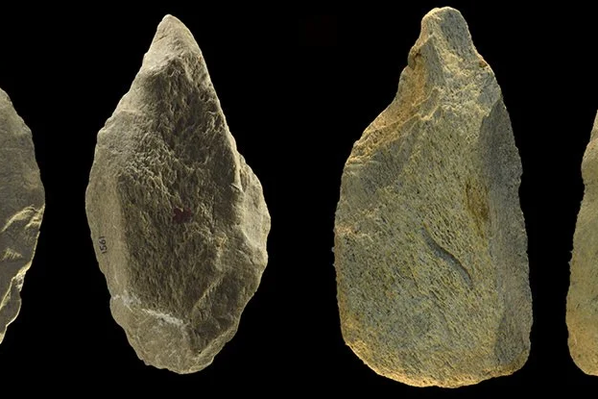 Beberapa peralatan dari tulang gajah yang dibuat oleh manusia Neanderthal