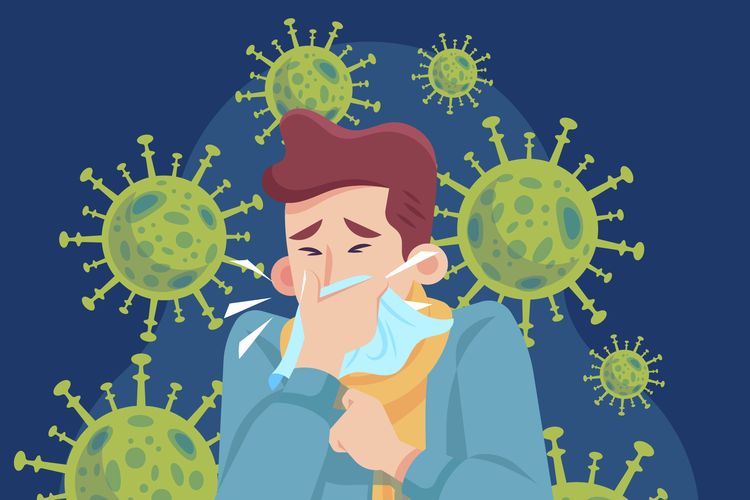 Ilustrasi virus flu.