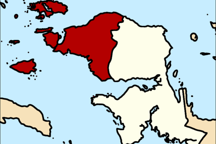 Peta wilayah Papua Barat.