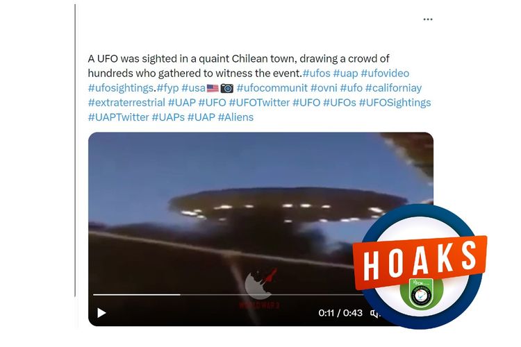 Hoaks, penampakan UFO di sebuah kota di Chili