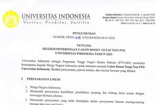 Lowongan Kerja Dosen Tetap Non-PNS UI 2023, Simak Syarat dan Jadwalnya