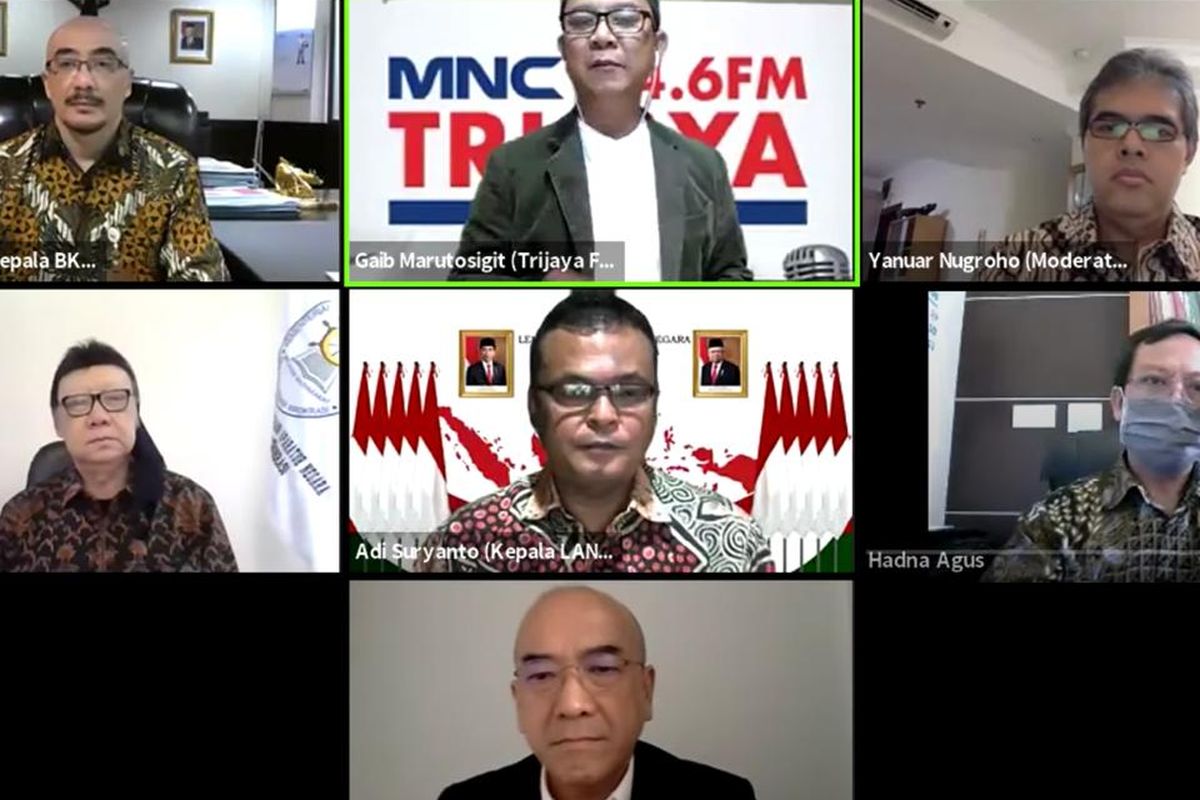 Webinar Kemitraan LAN dan Tanoto Foundation seri I bertema Jalan Menuju ASN Unggul Pascapandemi, Kamis (25/6/2020)