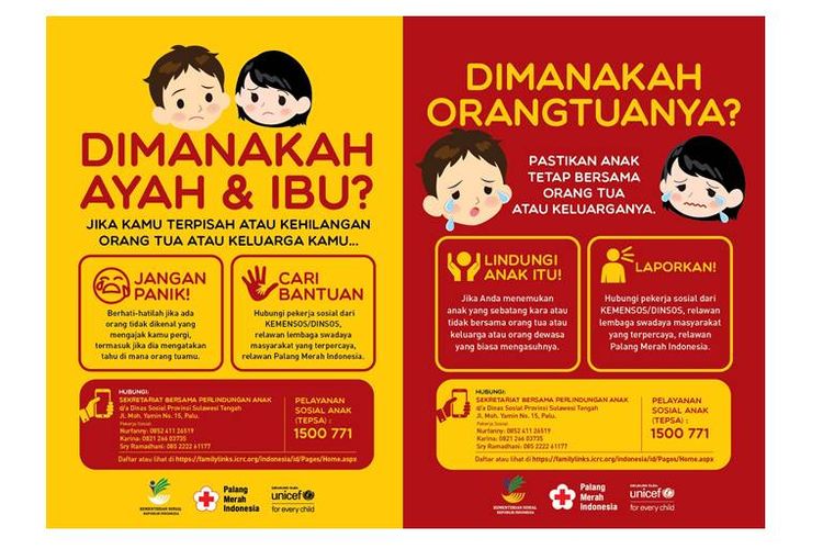 Kemensos dan Dinsos Perlindungan Anak di Palu berupaya menolong anak yang terpisah dari orangtua mereka.