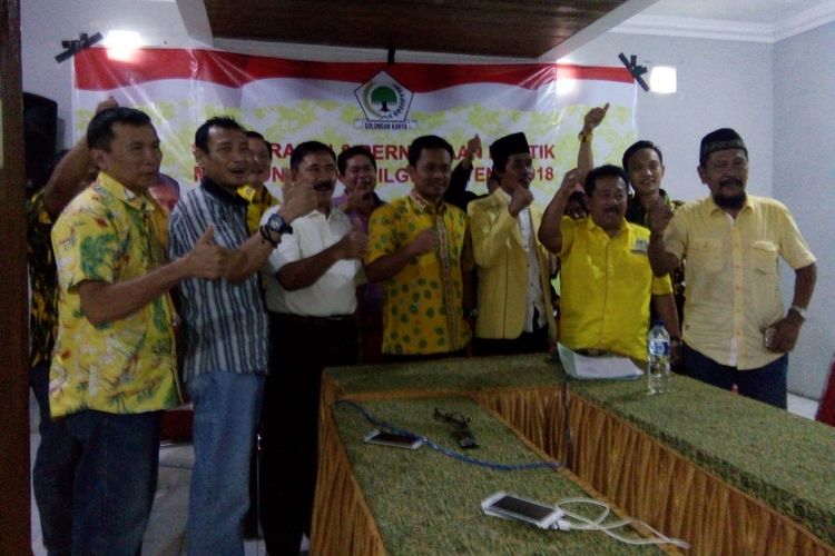 Sejumlah kader Partai Golkar Jateng, siap memenangkan Ketua DPD  I Partai Golkar Jateng,  Wisnu Suhardono, pada Pilgub Jateng 2018 mendatang, Senin (24/4/2017) 