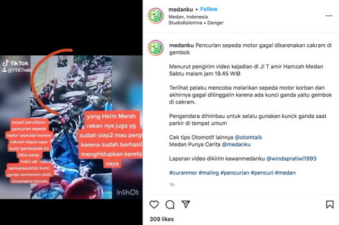Viral, Video Aksi Gagal Pelaku Pencurian Sepeda Motor