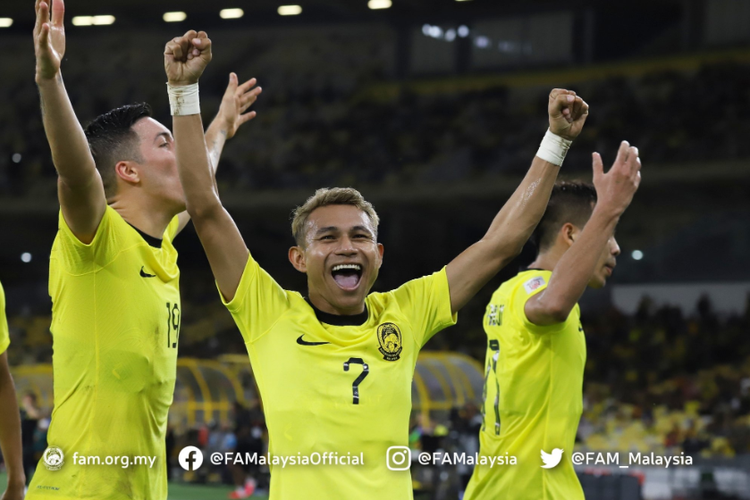 Striker timnas Malaysia, Faisal Halim, mencetak dua gol ke gawang Laos dalam babak penyisihan Grup B Piala AFF 2022 di Stadion Bukit Jalil, Sabtu (24/12/2022) malam WIB.