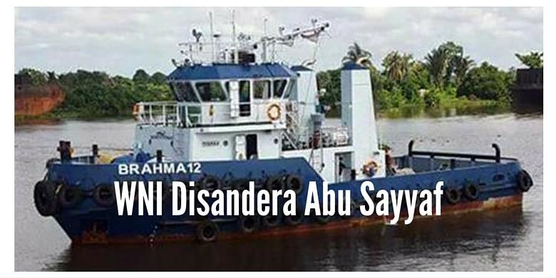 Kapal Tug Boat Brahma 12 yang diduga dibajak Kelompok Milisi Abu Sayyaf.