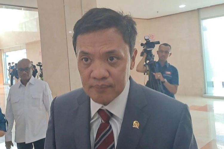 Wakil Ketua Umum Partai Gerindra Habiburokhman saat ditemui awak media di Gedung DPR RI, Senayan, Jakarta Pusat, Kamis (16/2/2023). 
