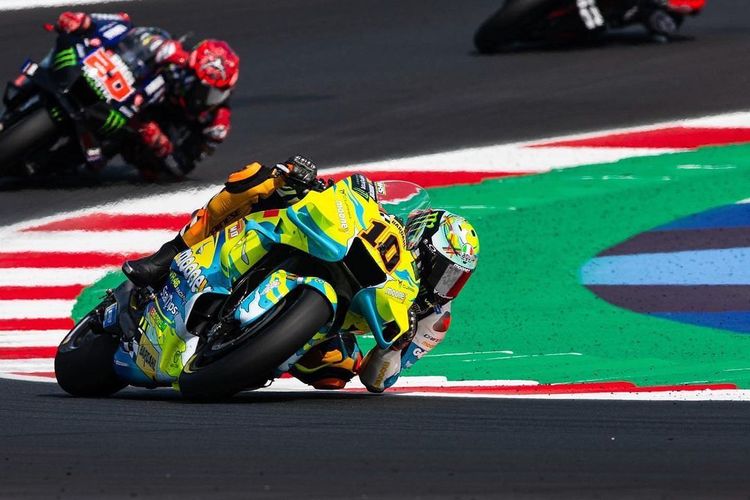 Luca Marini saat berlaga pada MotoGP San Marino 2022