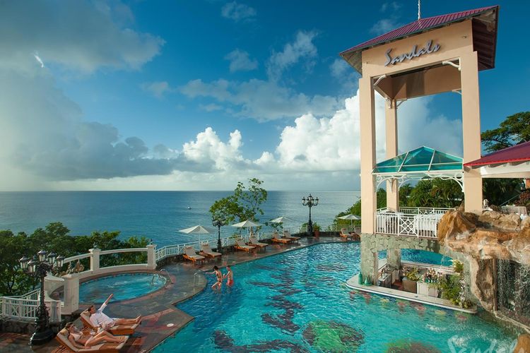 Ilustrasi Sandals Regency La Toc di Saint Lucia.