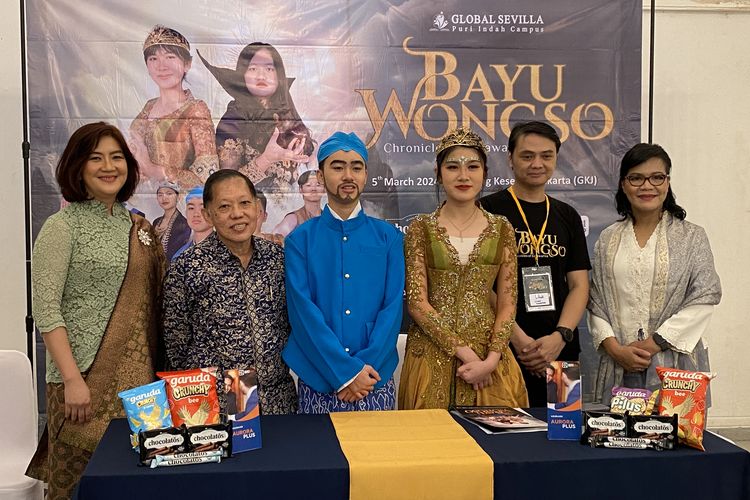Konferensi pers pagelaran drama musikal Bayu Wongso: Chronicles of Satawarna yang digelar Sekolah Global Sevilla Puri Indah di GKJ, Jakarta (5/3/2024).