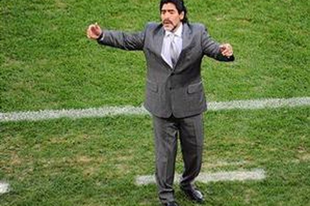 Pelatih Argentina Diego Maradona.