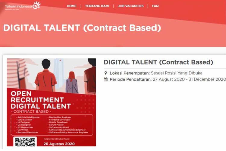 13 Lowongan Pekerjaan Telkom Digital Talent Dibuka Hingga 31 Desember 2020 Halaman All Kompas Com