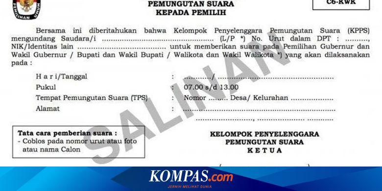 Formulir C6 Tak Kunjung Diterima Calon Pemilih Ini Penjelasan Kpu