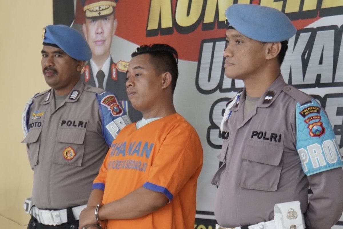 Pelaku pembunuhan istri pakai bambu di Sidoarjo ditangkap pada Jumat (1/11/2024).