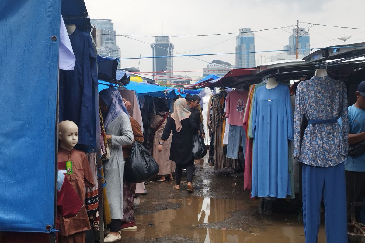 Kondisi Pasar Tasik, Cideng Timur, Jakarta Pusat, Kamis (14/3/2024)