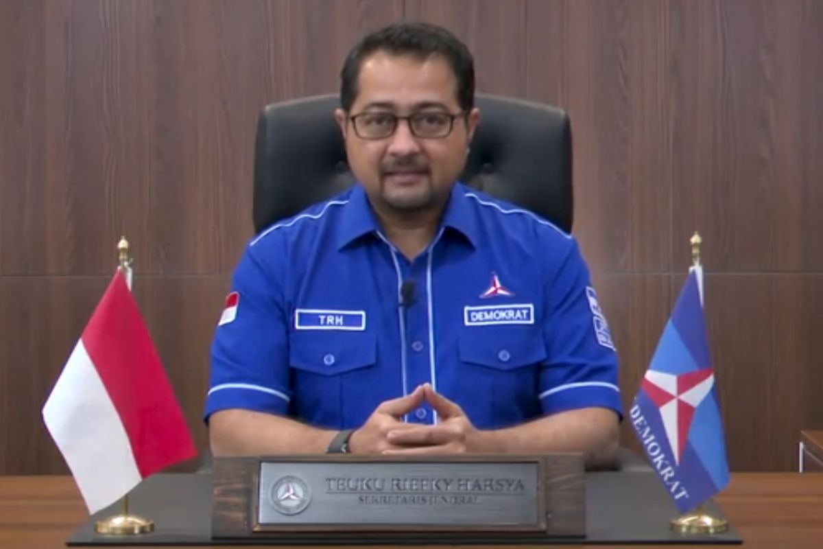 Sekretaris Jenderal Partai Demokrat Teuku Riefky Harsya dalam video keterangan pers, Jumat (5/2/2021).