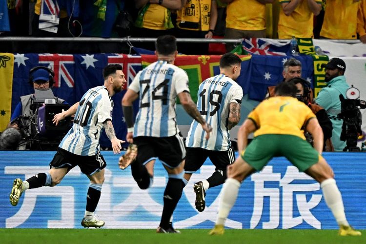 Hasil Argentina vs Australia dibuka oleh gol Lionel Messi pada babak pertama laga 16 besar Piala Dunia 2022 di Stadion Al-Rayyan tersebut pada Minggu (4/12/2022) dini hari WIB.