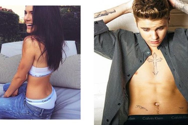 Kendal Jenner dan Justin Bieber pamer CK di akun Instagram 