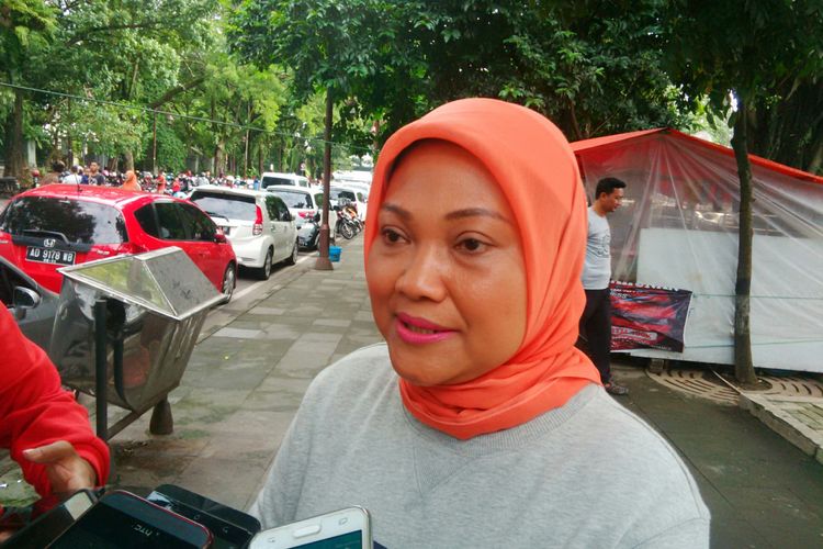 Cawagub Jateng, Ida Fauziah saat ditemui di Sriwedari Solo, Jateng, Minggu (11/3/2018).