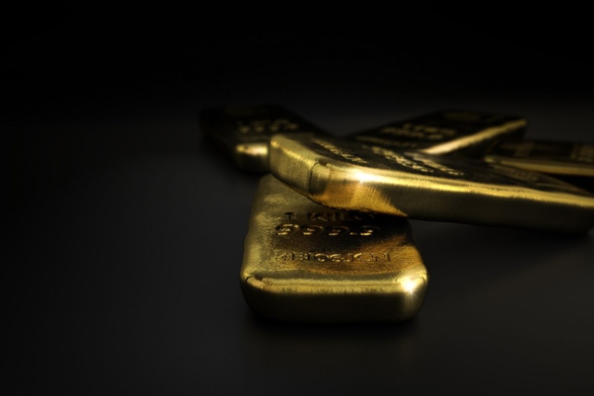 Ilustrasi emas batangan.