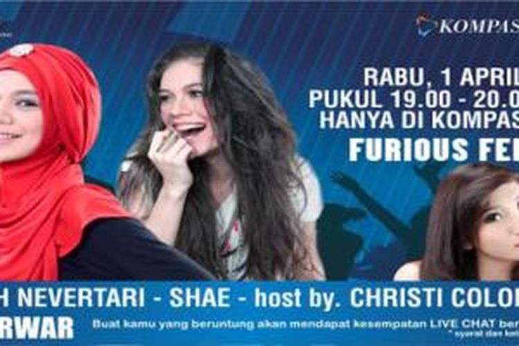 Indah Nevertari dan Shae akan tampil dalam program musik Warung Warner atau WarWar, yang disiarkan live streaming  di Kompas.com, Rabu (1/4/2015)