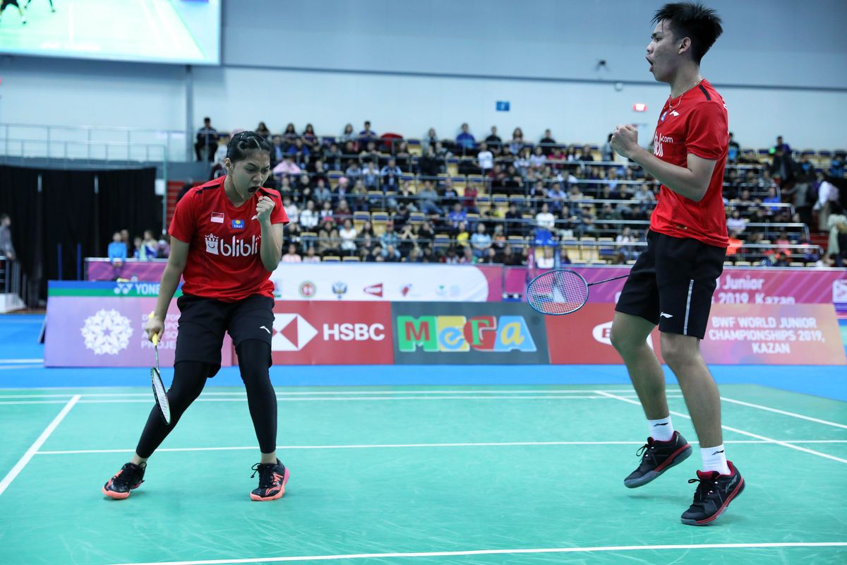 Pasangan ganda campuran junior Indonesia, Daniel Marthin/Indah Cahya Sari Jamil.