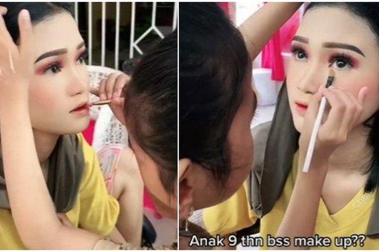 Unggahan akun TikTok @antymakeup1 mengulas tentang seorang anak berusia 9 tahun di Polewali Mandar, Sulawesi Barat, yang sudah bisa merias wajah dan viral di media sosial.