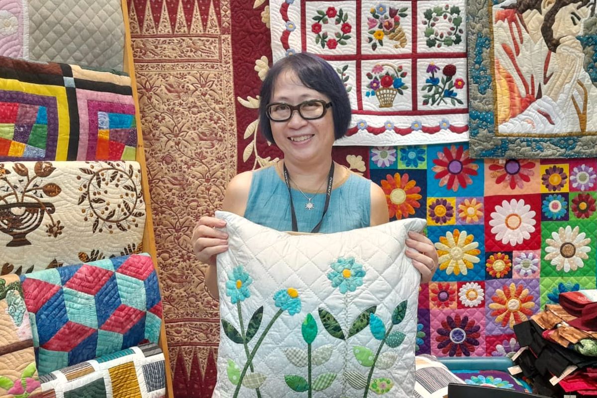 Jane Kurnadi, Owner Bisnis Kerajinan Tangan Perca, di Event Inacraft 2024