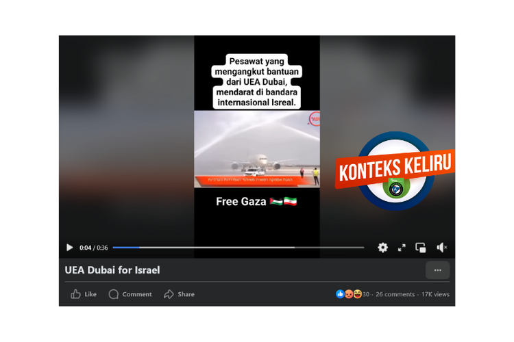 Klarifikasi, video ini bukan perlihatkan pesawat UEA kirim bantuan ke Israel