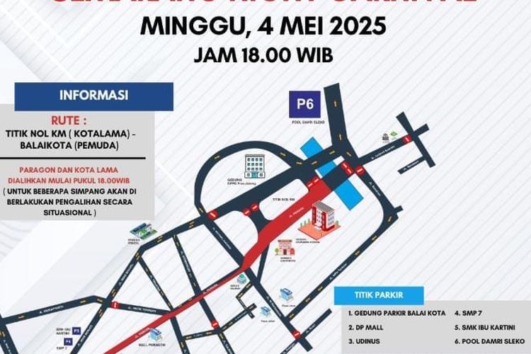 Info pengalihan arus selama Semarang Night Carnival 2025
