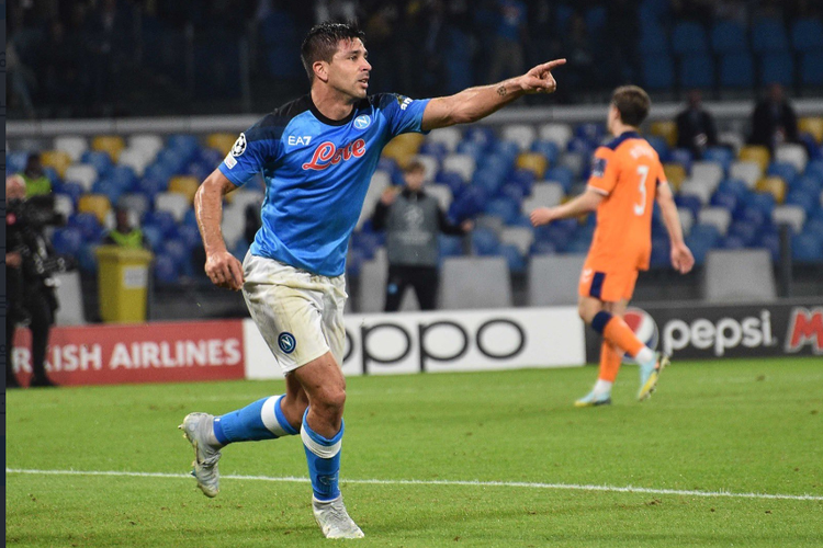 Striker Napoli, Giovanni Simeone, melesakkan dua gol dalam laga Napoli vs Rangers di Stadion San Paolo dalam matchday 5 Liga Champions Grup A, Kamis (27/10/2022) dini hari WIB.