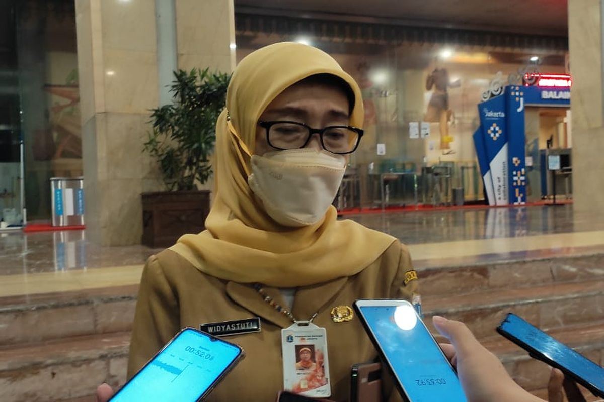Kepala Dinas Kesehatan DKI Jakarta Widyastuti saat ditemui di Balai Kota DKI Jakarta, Senin (14/6/2021)