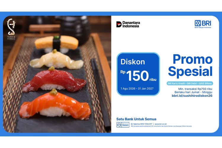 Nikmati Suasana Hangat Bersama Keluarga di Sushi Hiro, Ada Promo Spesial BRI