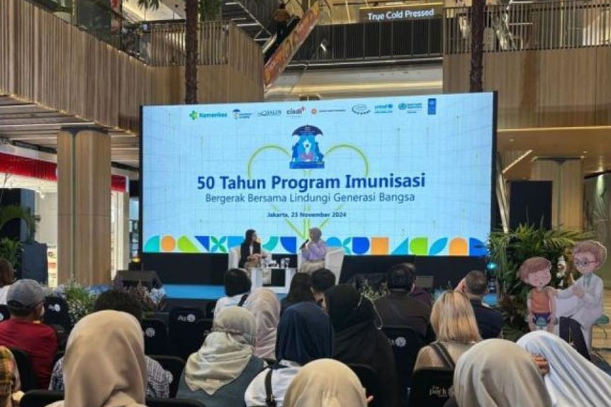 Kementerian Kesehatan rayakan 50 tahun Program Imunisasi dengan tema Bergerak Bersama Lindungi Generasi Bangsa.