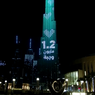 Menara Burj Khalilfah Tampilkan Jumlah Donasi Covid-19 