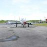 Mendarat di Lanud Manuhua, 4 Pesawat Tempur Super Tucano Gelar Latihan Keamanan Dirgantara Wilayah Papua