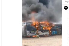 5 Unit Bus Milik PO Sahabat Terbakar di Garasi Cirebon