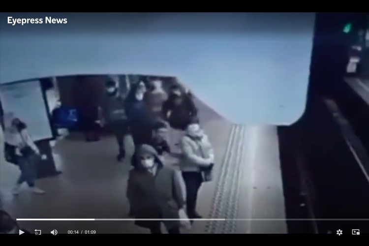 Video viral pria dorong wanita ke rel saat kereta akan melintas di Brussel, Belgia