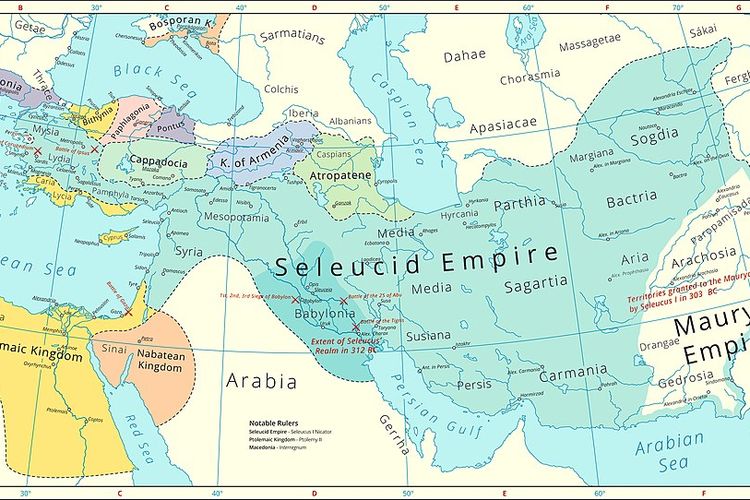 Wilayah kekuasaan Kekaisaran Seleukia pada abad ke-3 SM.
